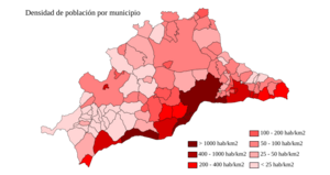 Malaga densidad poblacion