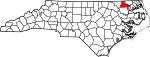 State map highlighting Hertford County