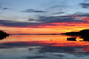 Sunset at Lake Päijänne and Päijätsalo natural park