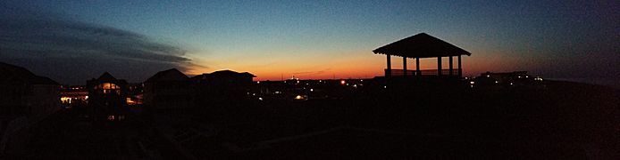 Panorama of Kill Devil Hills at Night