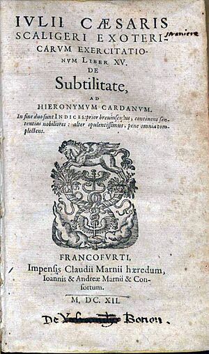 Scaliger, Iulius Caesar – De subtilitate, 1612 – BEIC 4687038