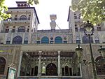 Shams-ol-Emareh with the clock tower