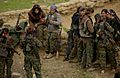 A small group of YPJ fighters relaxing together