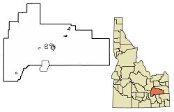 Location of Atomic City in Bingham County, Idaho.