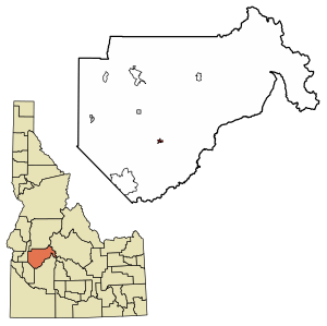 Location of Idaho City in Boise County, Idaho.