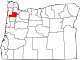 State map highlighting Yamhill County