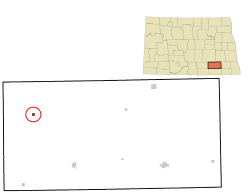 Location of Jud, North Dakota