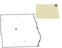 Location of Cavalier, North Dakota