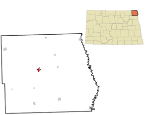 Location of Cavalier, North Dakota