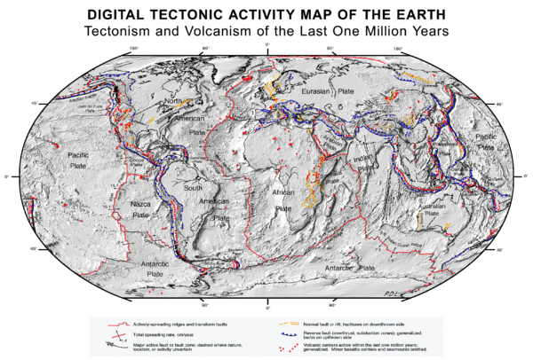 Plate tectonics map