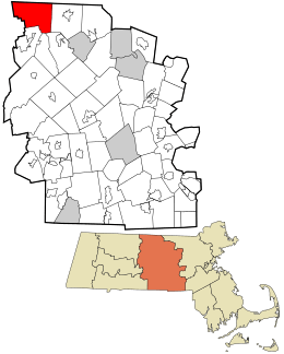 Location in Worcester County and the state of Massachusetts.