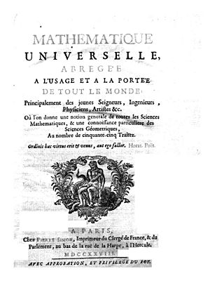 Castel, Louis – Mathématique universelle abregée à l'usage et à la portée de tout le monde, 1728 – BEIC 94382