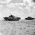 Churchill III tanks of 'Kingforce', 1st Armoured Division, in the Western Desert, 5 November 1942. E18991