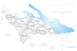 Karte Kanton Thurgau Bezirke