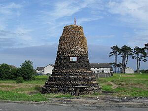 Loyalist bonfire in Newtownabbey - geograph - 1394144