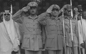 Nasser and Naguib Saluting