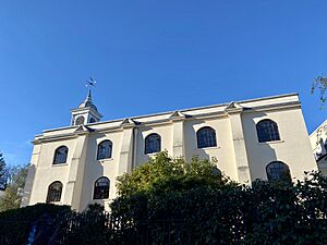 St John's Downshire Hill from Keats Grove, November 2021