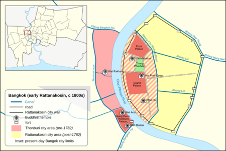 Bangkok (early Rattanakosin) map