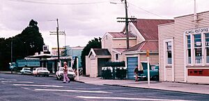 The main road of Kumeū in 1973