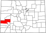 State map highlighting Montrose County