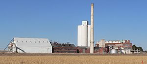 Western Sugar storage facility and closed sugar factory in Mitchell, February 2012