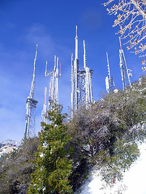 Mt Wilson antenna farm winter