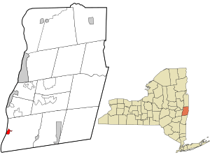 Location in Rensselaer County and the state of New York.