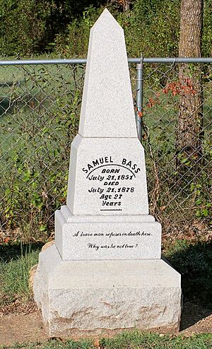 Sam bass tombstone