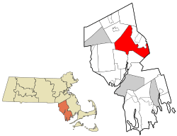 Location in Bristol County, Massachusetts