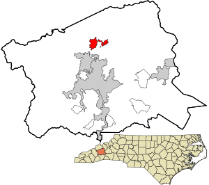 Location in Buncombe County and the state of North Carolina