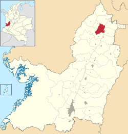 Location of the municipality and town of Toro in the Valle del Cauca Department of Colombia