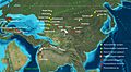 Distribution and dispersal of Paraceratherium