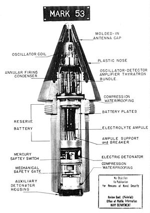 Proximity fuze MK53 fuze removed from shell. Circa 1950s