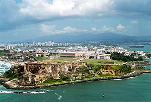 Aerial view of the northwest tip of San Juan Antiguo