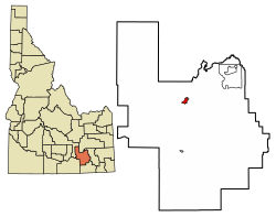 Location of American Falls in Power County, Idaho.