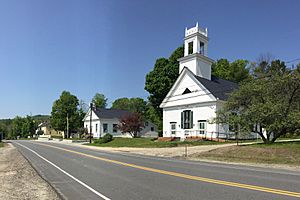 Croydon town center: Town Hall on left, First Congregational Church on right