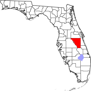 Map of Florida highlighting Osceola County