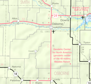 KDOT map of Osborne County (legend)