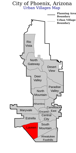 Location of Laveen highlighted in red