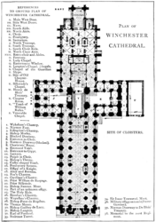 Plan of Winchester Cathedral by Philip Walsingham Sergeant