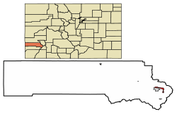 Location of Telluride in San Miguel County, Colorado