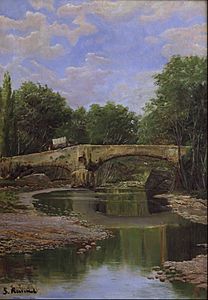 Santiago Rusiñol - Bridge over a River - Google Art Project