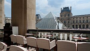 The Cafe Marly, Louvre Museum, Paris 28 June 2010