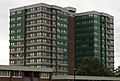 Tower block with cladding exposed in Sheffield 2017