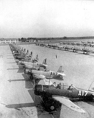 Bush Field - Vultee BT-13 Trainers on Ramp