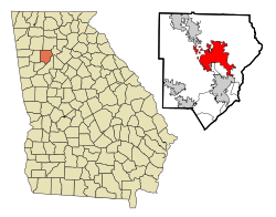 Location in Cobb County and the state of Georgia