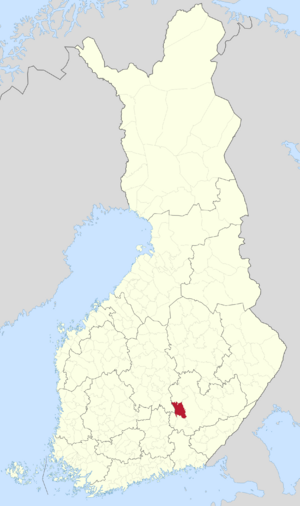 Location of Hirvensalmi in Finland