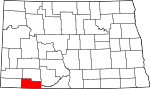 State map highlighting Adams County