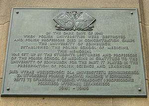 Polish School of Medicine plaque, Edinburgh Medical School