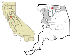 Location in Sacramento County and the state of California